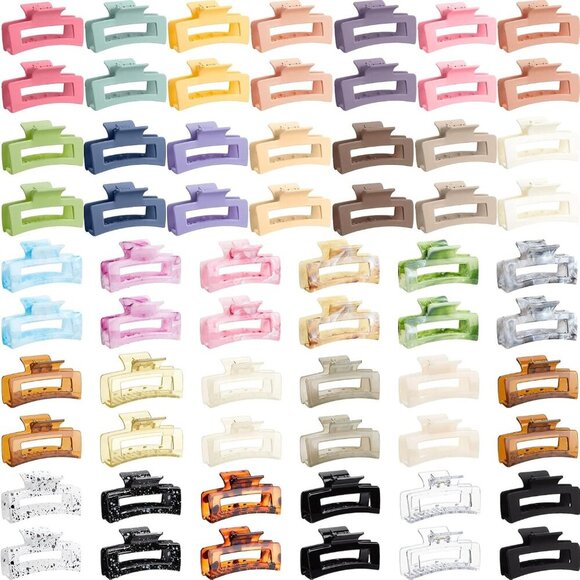 Medium Hair Claw Clips Bulk Set 64 Pieces Multicolor for Thick Thin Hair